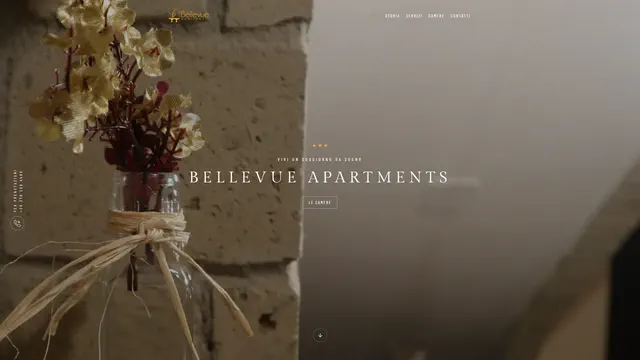 Page d’accueil du site Bellevue Apartments sur ordinateur.