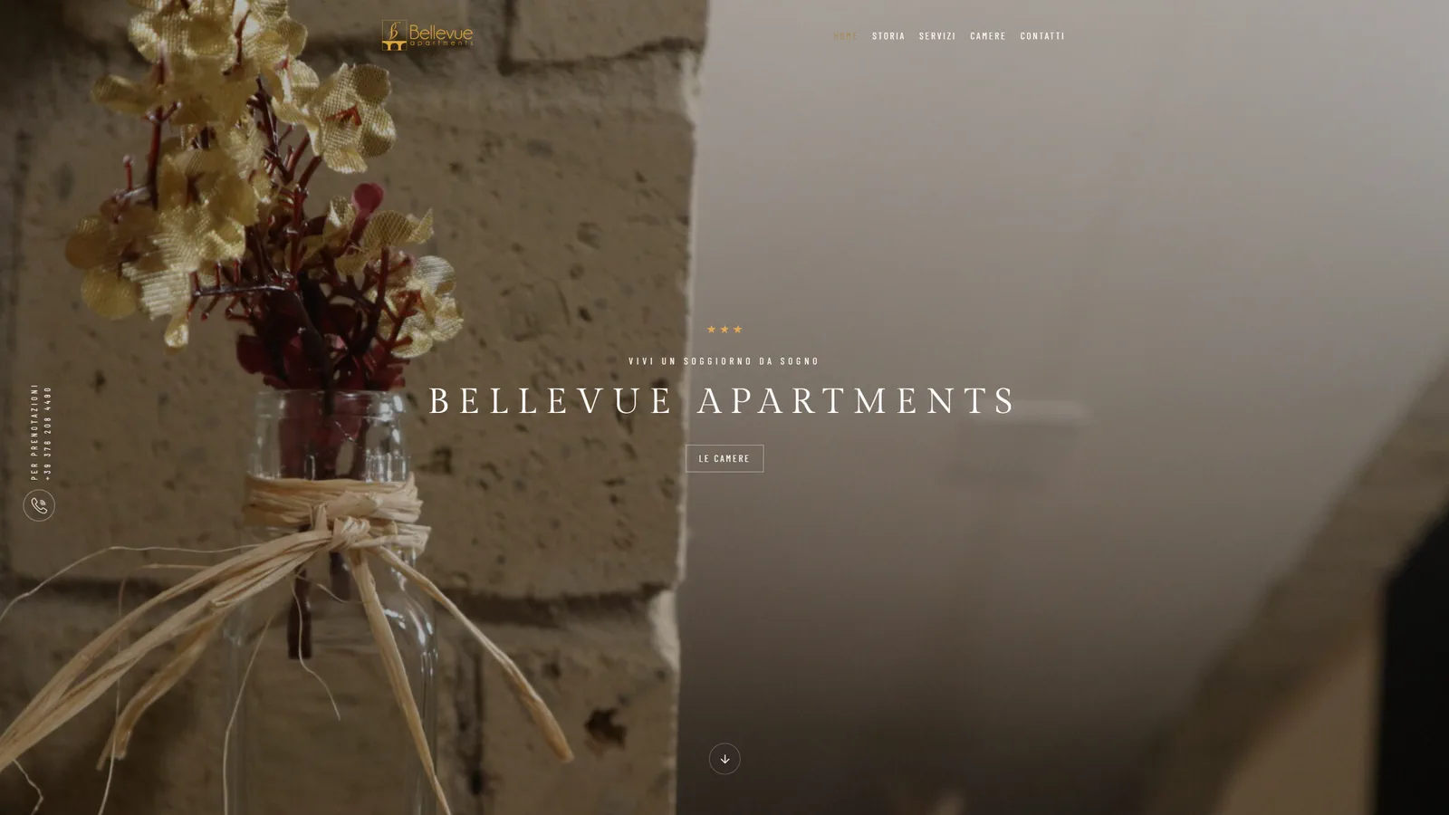 Page d’accueil du site Bellevue Apartments sur ordinateur.
