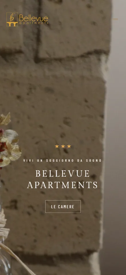 Page d’accueil du site Bellevue Apartments sur smartphone.