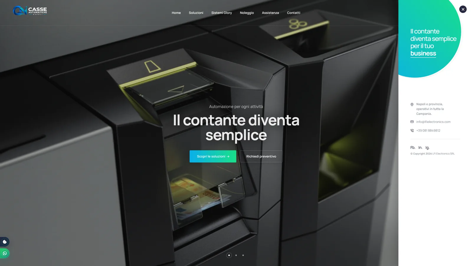 Page d’accueil du site Casse Automatiche Napoli sur ordinateur.