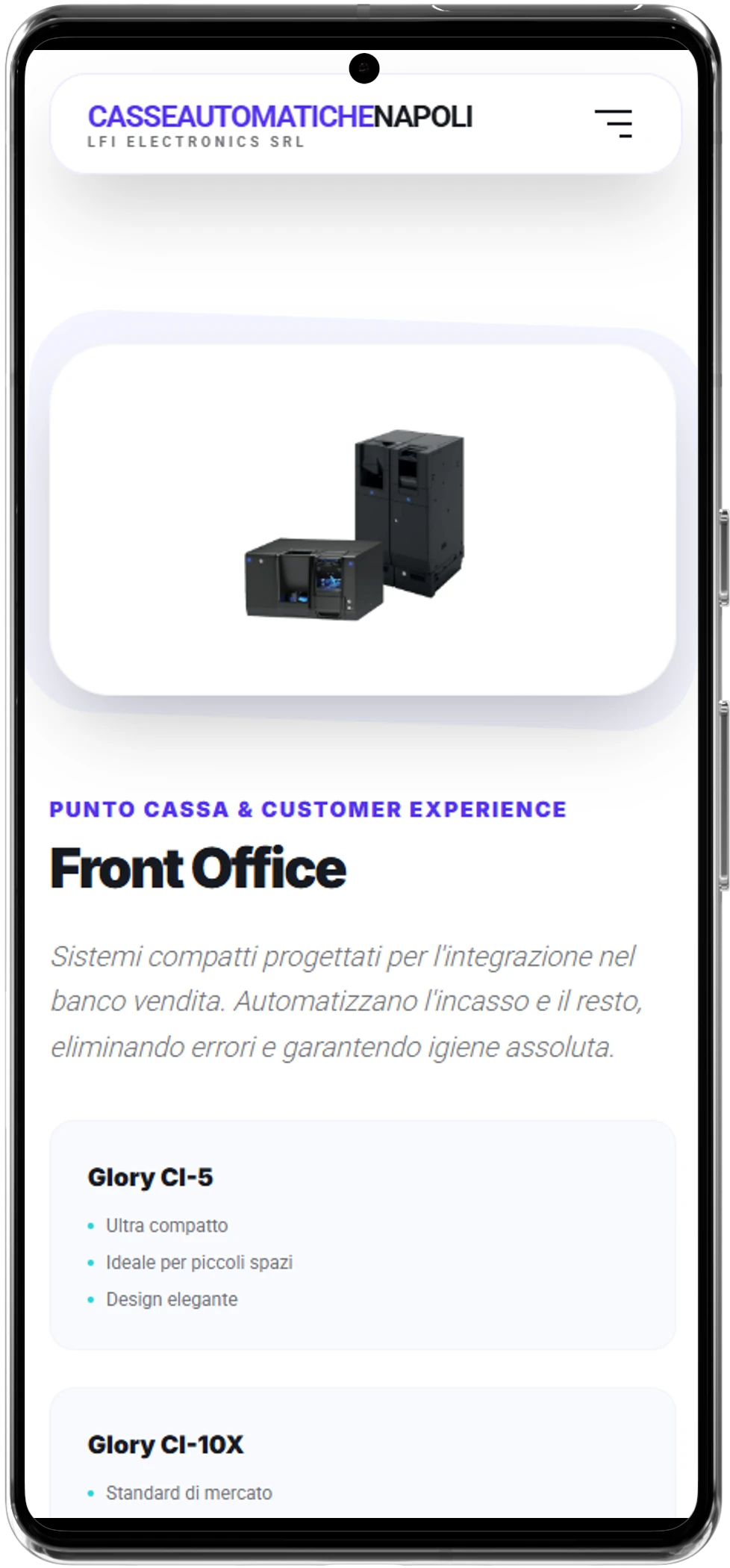 Casse Automatiche Napoli affiché sur smartphone