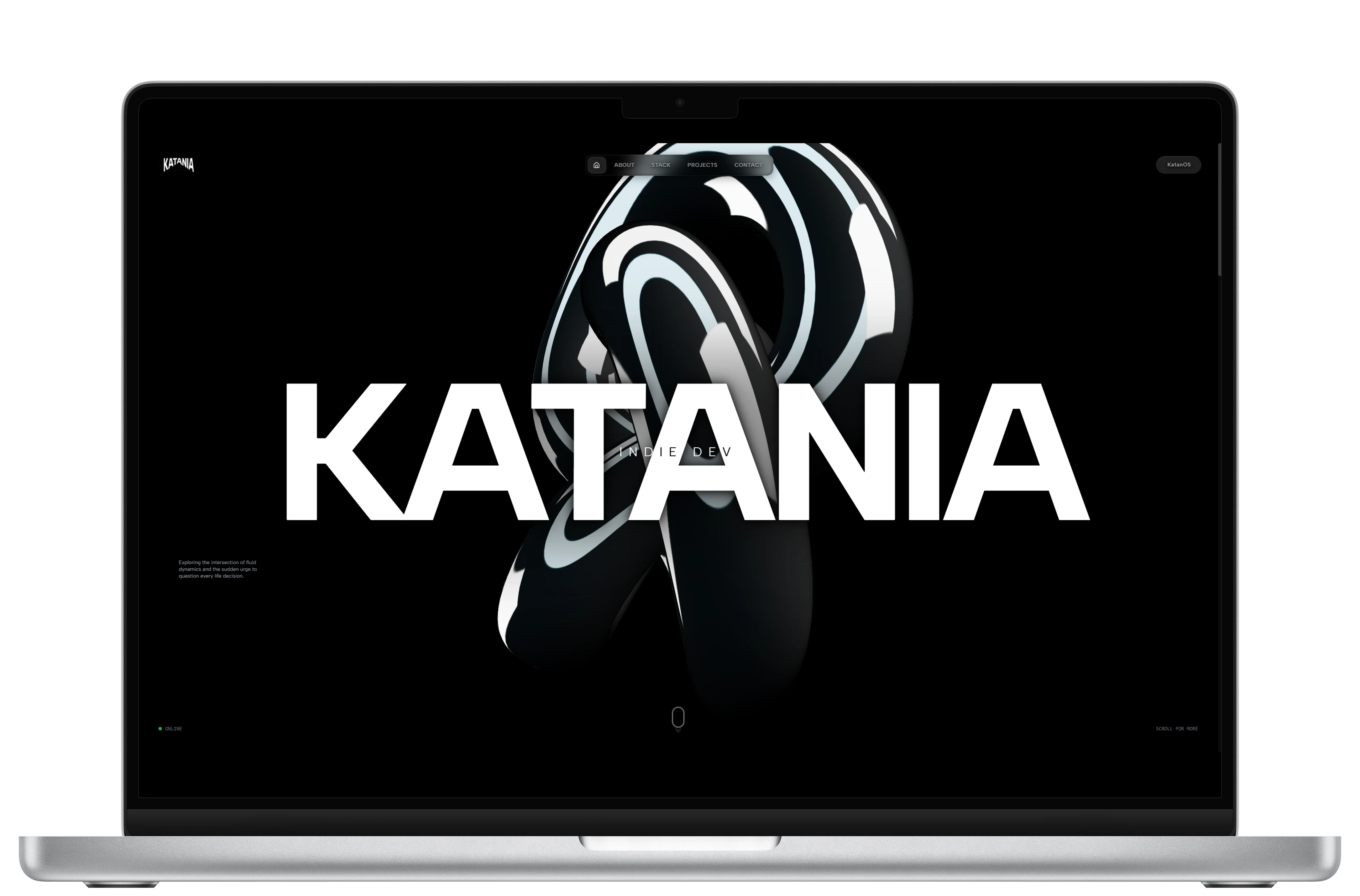 katania.me affiché sur ordinateur