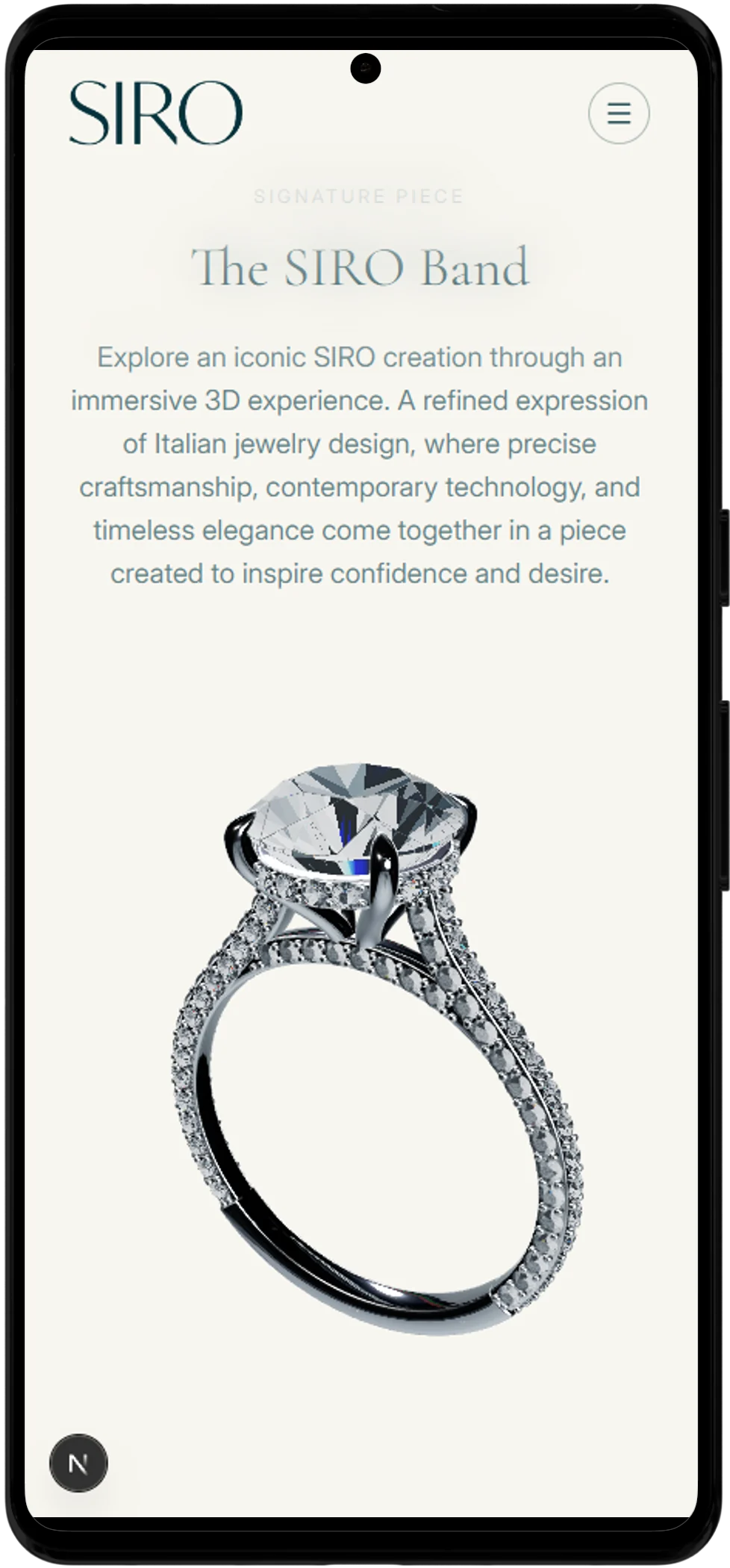 SIRO Jewelry affiché sur smartphone